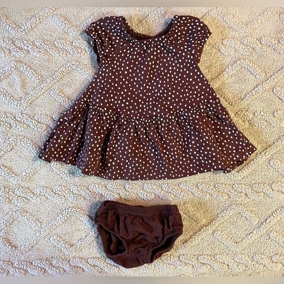 Robe Bébé Fille Avec Cache-Couche - Taille 6-9 Mois - Bleue - Marque Quiltex - Occasion Très Bon État